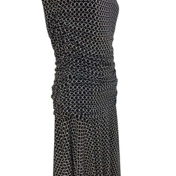 Lily Black White Circle Dress Rushing Around Waist Large - Picture 7 of 7